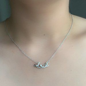 Sterling Silver Pendant Necklace, Love Design